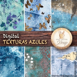 Fondos azules con texturas. Imprimible Papel Digital.