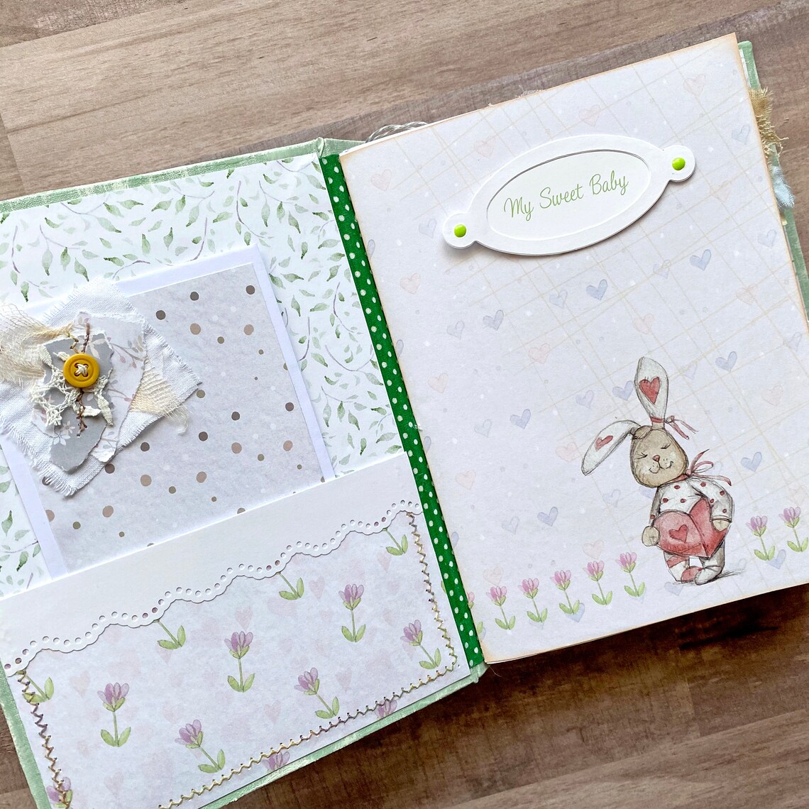 Baby Junk Journal Handmade Journal. Baby Memories Book. Baby Etsy
