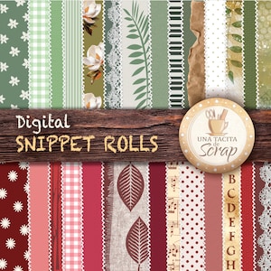 Imprimible "Snippet Rolls". Bandas de retales. Digital