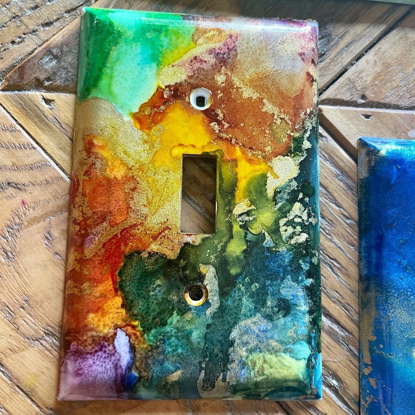 Custom Made to Order Alcohol Ink Light Switch Plates Switchplates ...