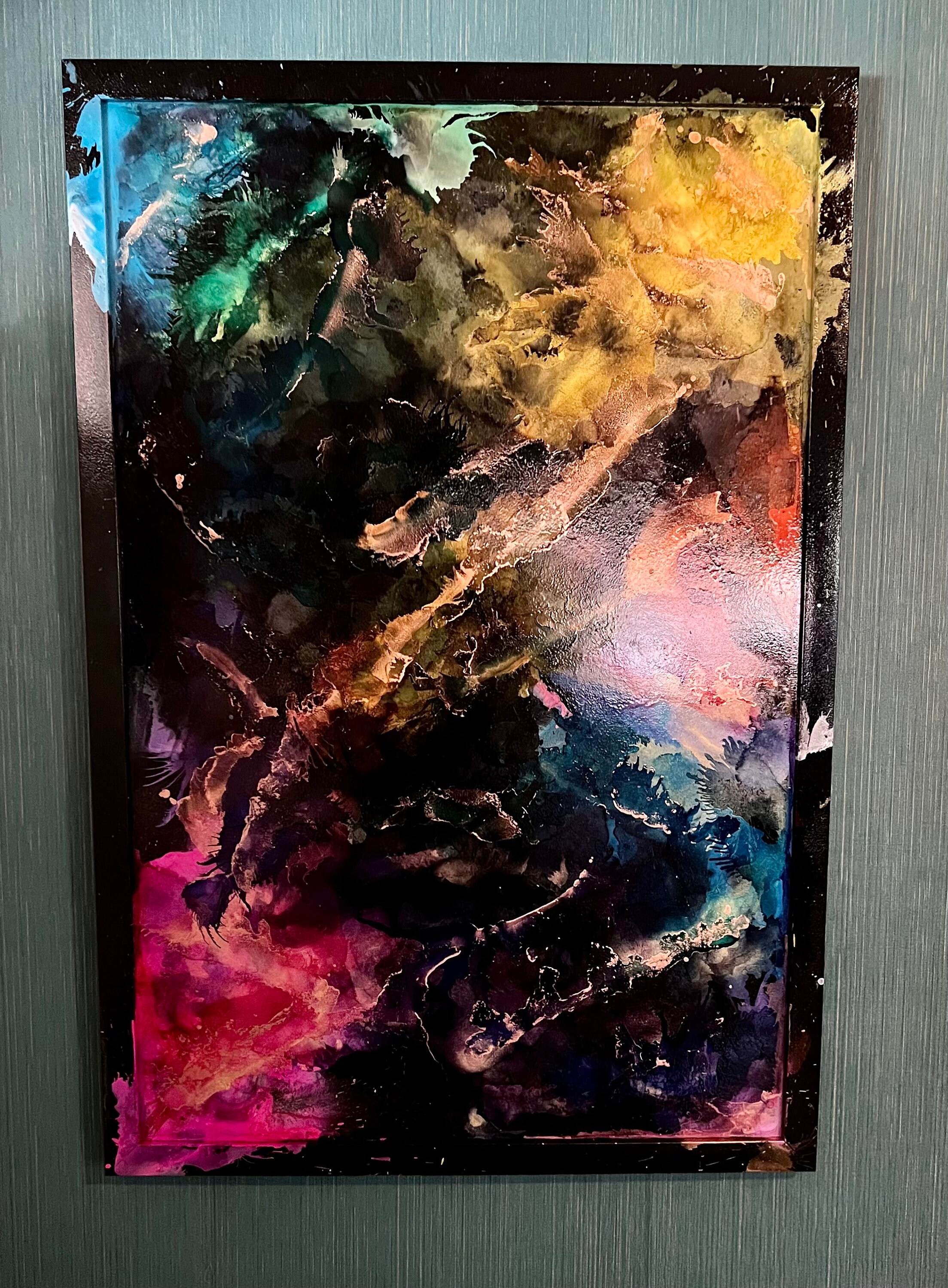 Acrylic Paint Pour “Glitter Bomb” | Canvas Print