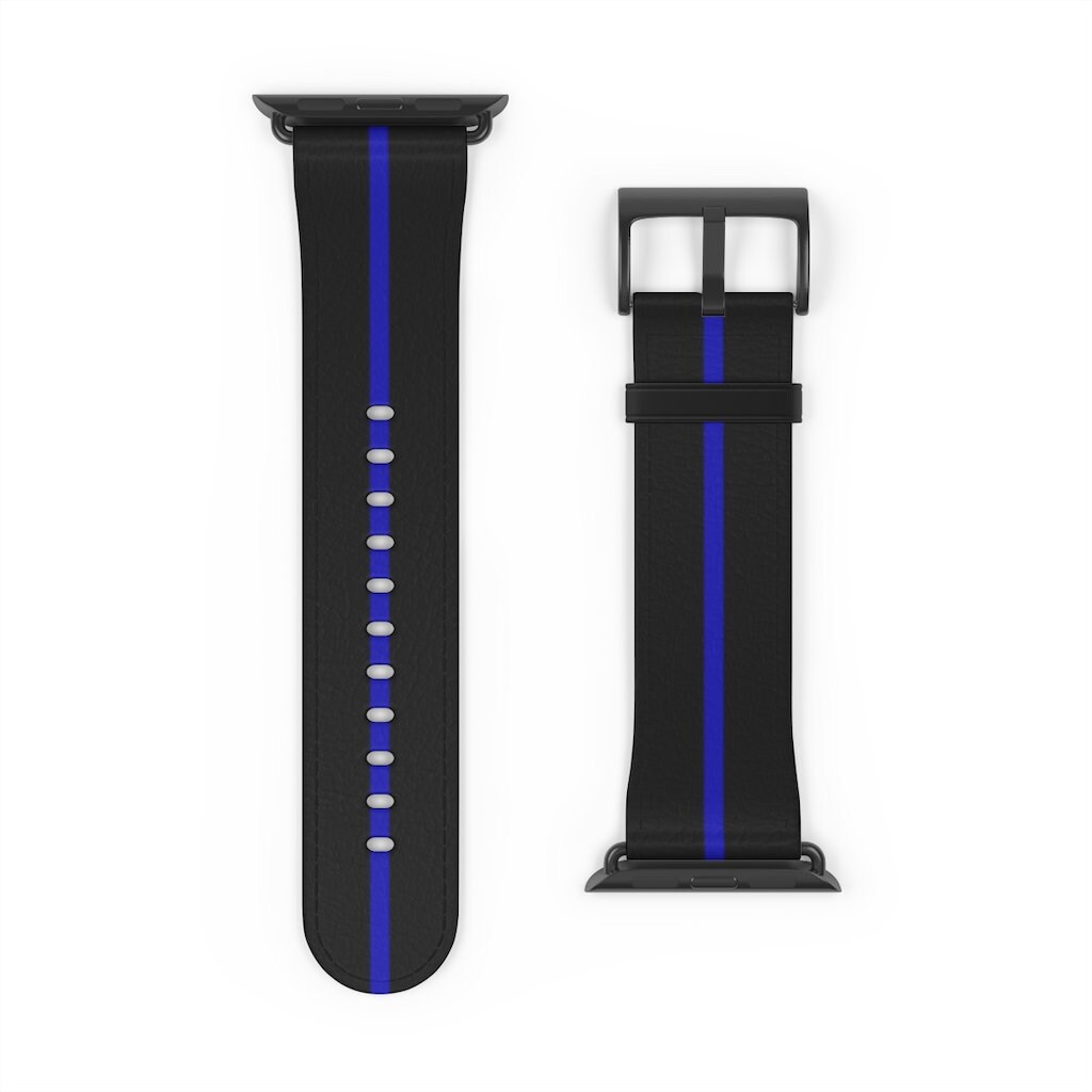 The Original Thin Blue Line Apple Watch Band W/ Free Personalization Etsy