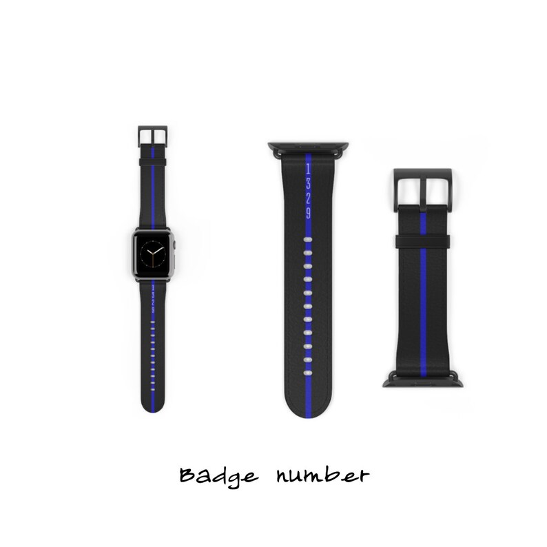 The Original Thin Blue Line Apple Watch Band W/ Free Personalization Etsy