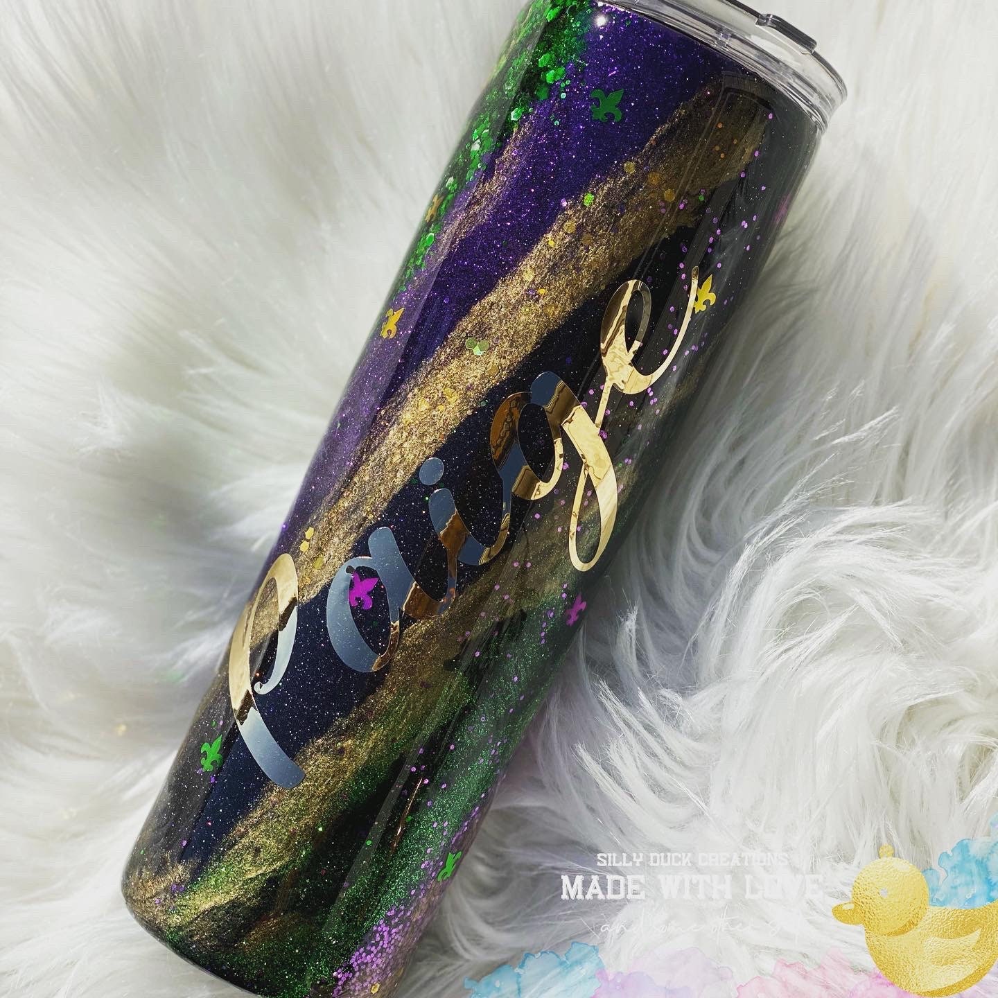 Customizable Mardi Gras Tumbler Mardi Gras Glitter Tumbler Etsy
