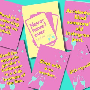 Never Have I Ever | Drinking Game | Party Card Game | Girl's Night Game | Bachelorette Hens Card Game | Digital Download | 18+ Adult