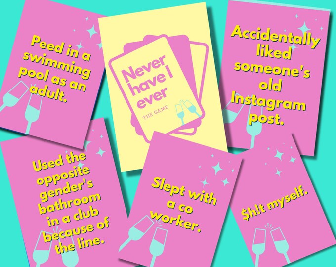 Never Have I Ever, Naughty Party Game, I've Never Game, Bridal Drinking ...