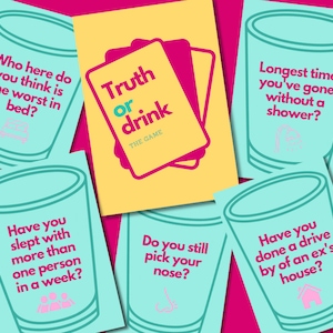 Drinkspel 'Waarheid of drank' | Feestkaartspel | Drinkkaartspel | Nachtspel voor meisjes | Kaartspel vrijgezellenfeesten | Digitale download