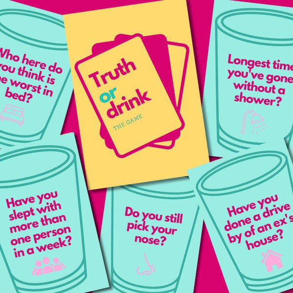 Truth or Drink Drinking Game | Party Card Game | Drinking Card Game | Girl's Night Game | Bachelorette Hens Card Game | Digital Download