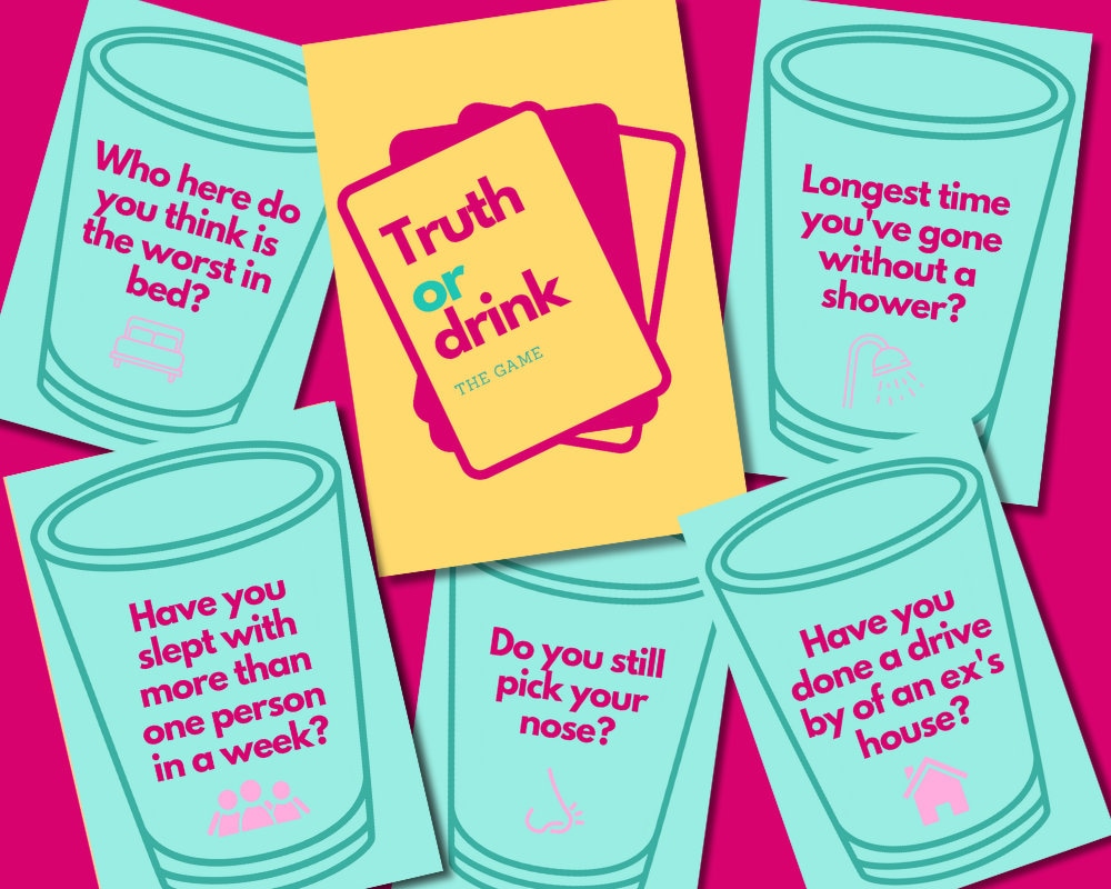 Truth or Drink Drinking Game Party Card Game Drinking Card Game Girl's