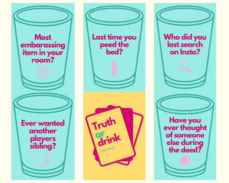Truth or Drink Drinking Game Party Card Game Drinking Card Game Girl's ...