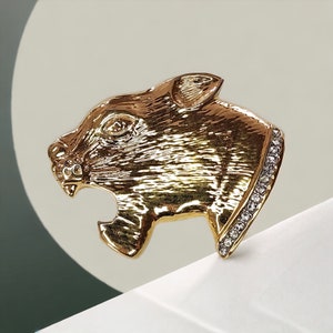 Vintage Butler Gold Tone Cougar Brooch