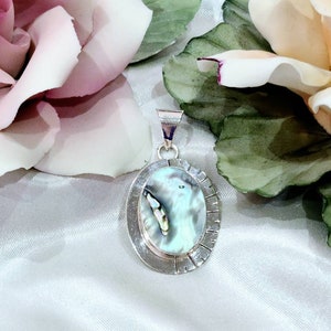 Vintage 925 Mexico Silver & Abalone Pendant