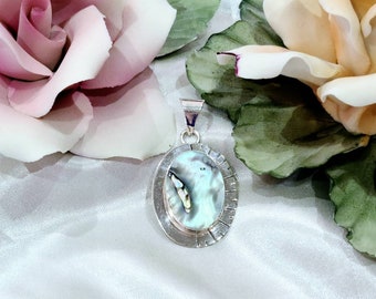 Vintage 925 Mexico Silver & Abalone Pendant