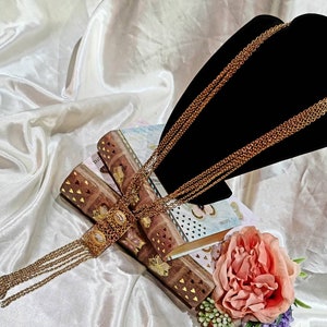 Magnifique collier Vendôme vintage en Y doré