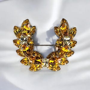 1950s Signed Sherman Crystal Brooch