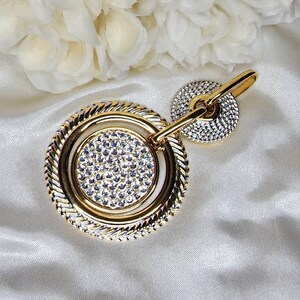 Vintage Butler Gold & Silver Tone Articulated Rhinestone Pendant