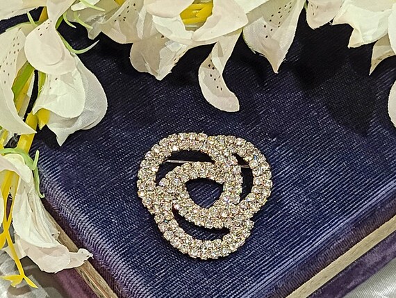 1940's Art Deco Rhinestone Brooch