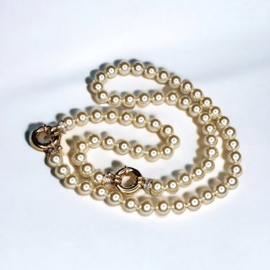 Vintage Hand Knotted Glass Bead Simulated Pearl Adjustable Necklace
