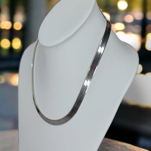 Vintage Heavy Sterling Silver Herringbone Chain