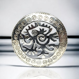 Vintage Mexico Silver Brooch Pendant