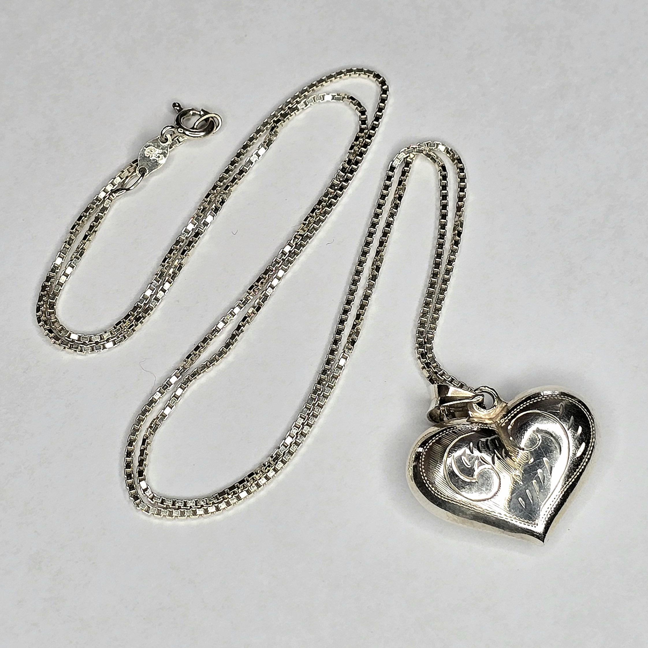 Mexico 925 ヴィンテージ ハート ネックレス パフィ necklace vintage