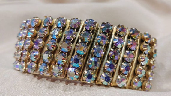 1960's Aurora Borealis Expansion Cuff Bracelet
