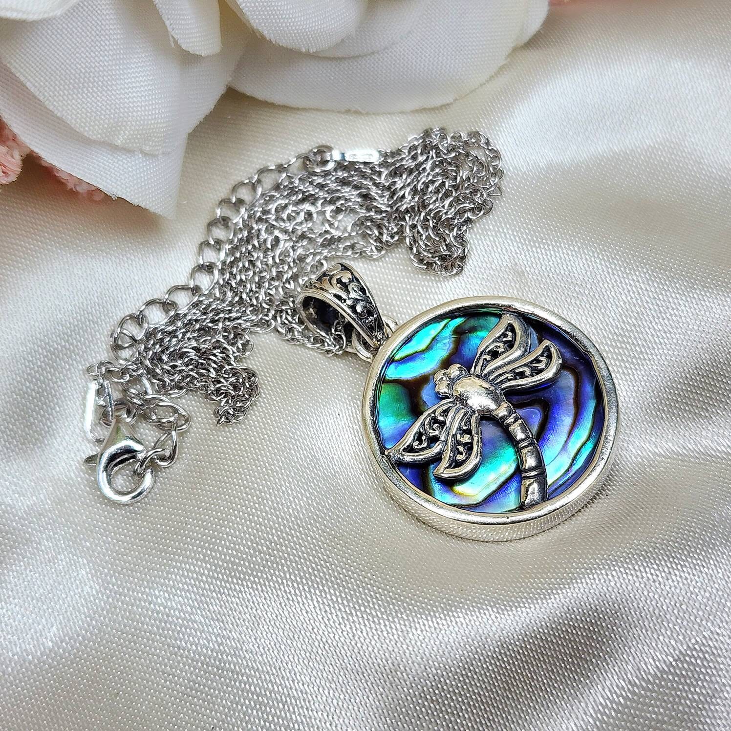 White gold outlet dragonfly necklace