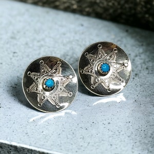 Vintage Navajo Sterling Silver & Turquoise Earrings