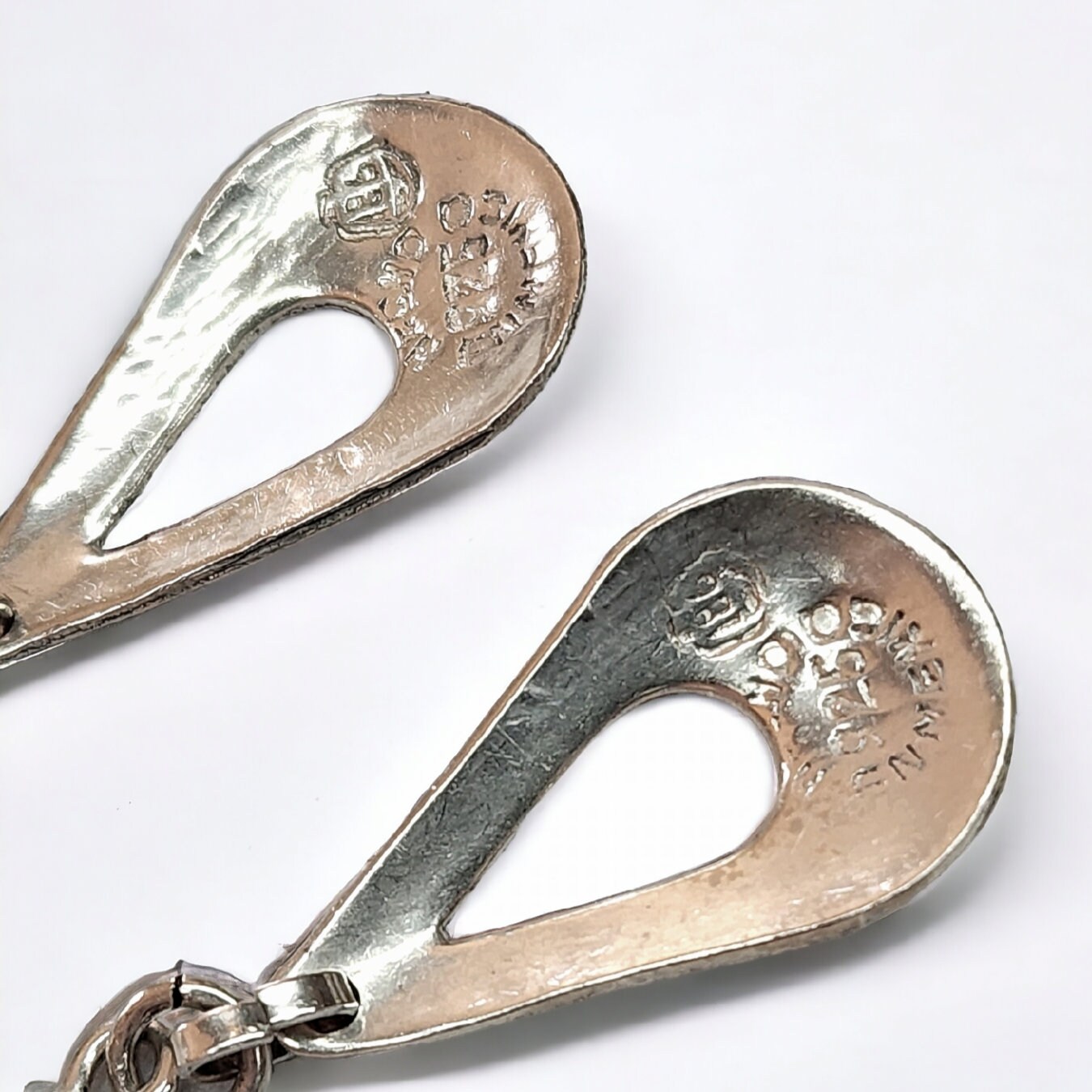 Vintage 1980s Mexico Sterling Silver Teardrop Dangle