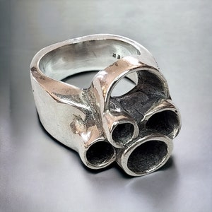 Vintage Modernist Solid Sterling Silver Ring