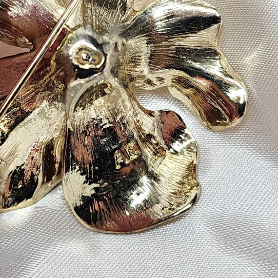 Vintage Signed AK Anne Kline Orchid Brooch - image 9