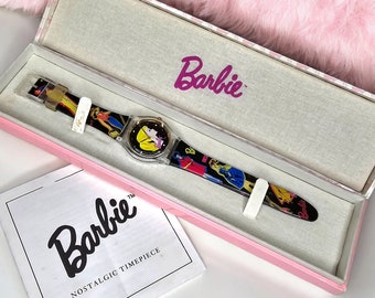 Montre-bracelet Barbie Mattel 1995 dans sa boîte d'origine