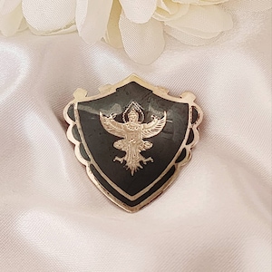 Vintage Siam Silber Nielloware Schild Brosche