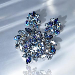 1960s Signed Sherman Brooch & Earrings Set
