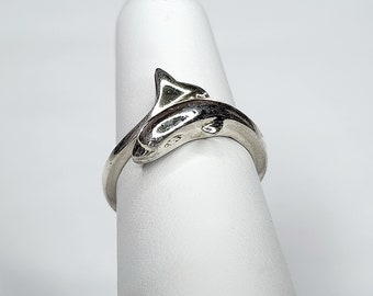 Vintage sterlingzilveren dolfijnring