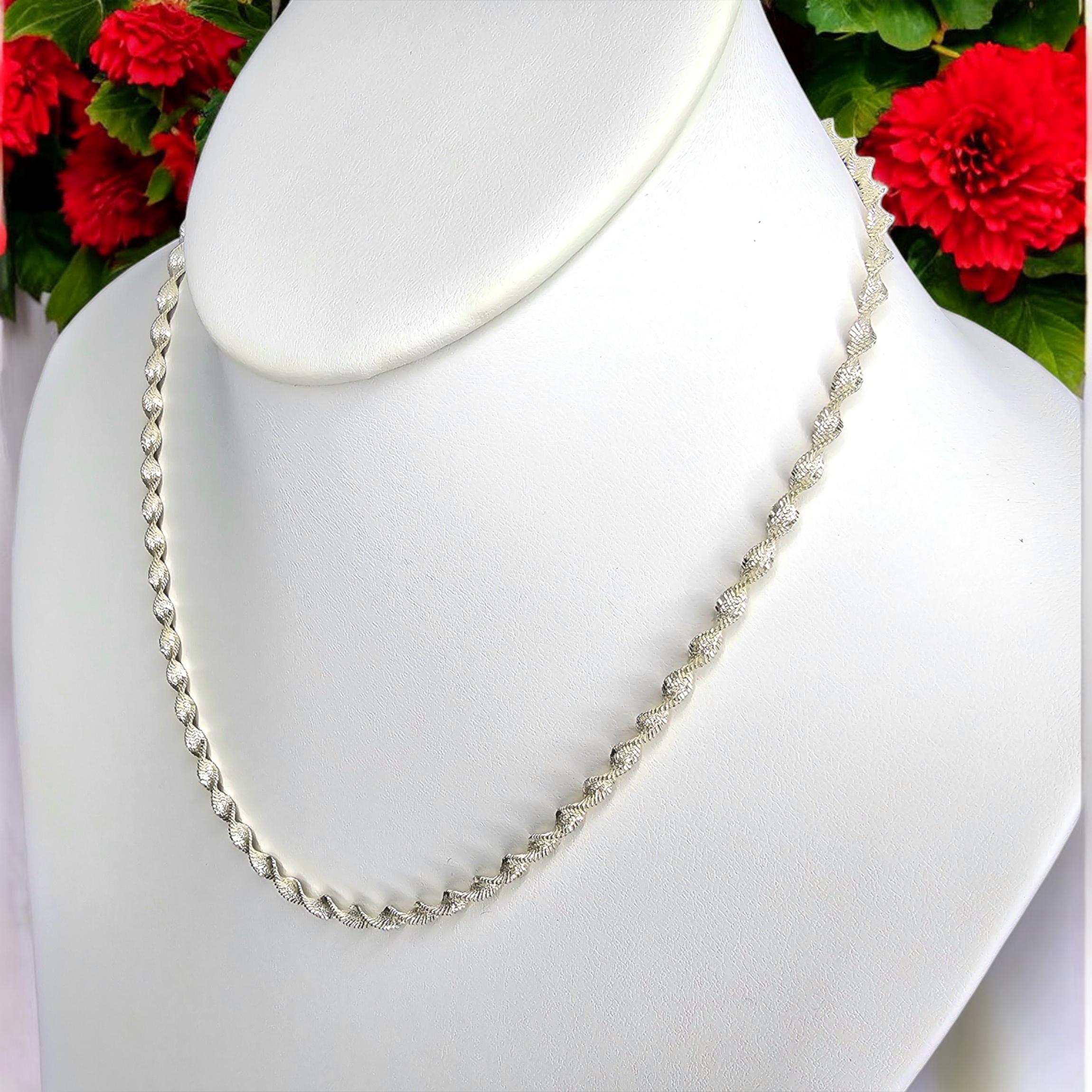 Collier Vintage En Argent Massif 925 Sterling - Italie - Occasion En Bon état