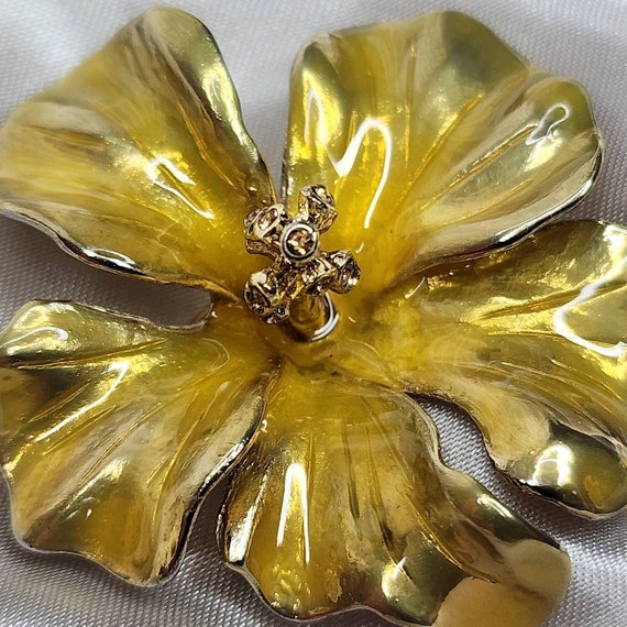 Vintage Signed AK Anne Kline Orchid Brooch - image 6