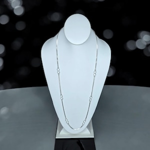 Vintage Sherman Rhodium Plated Chain Necklace