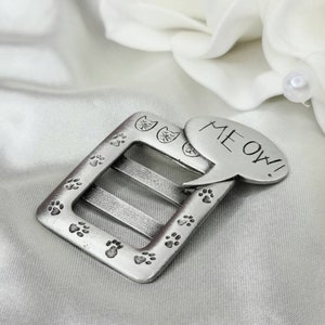 Vintage JJ Jonette Pewter Cat Photo Frame Brooch