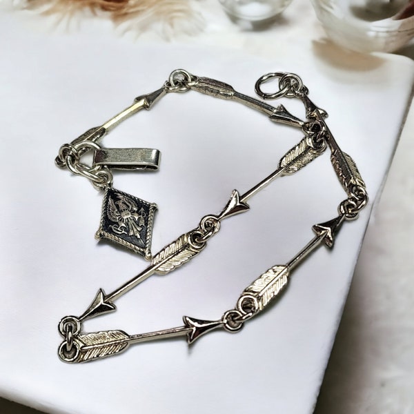 Vintage Sterling Silver Pi Beta Phi Sorority Bracelet