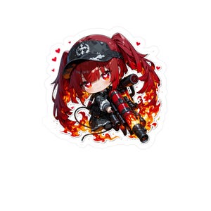 Fire Anime-Inspired Kiss-Cut Vinyl Decals, Gamer Stickers, Cute Art for Laptops, Phone Cases, Custom Decor