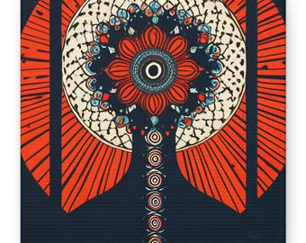 Mandala Flower Illustration Matte Canvas | Stretched Wall Art