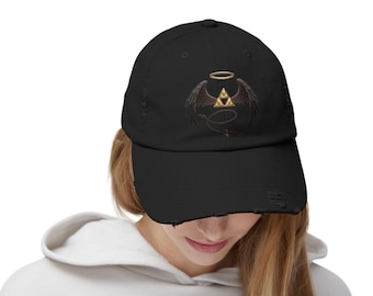 Angelic Vintage Distressed Cap, Unisex Halo Design