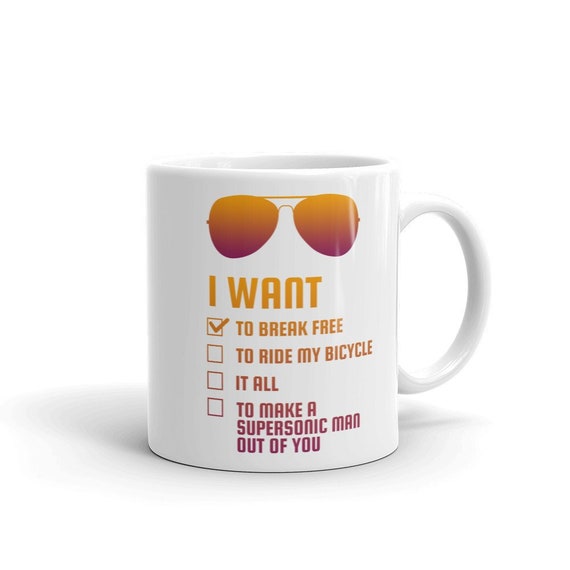 I Want To Break Free Mug Retro Vintage Style Queen Band Etsy