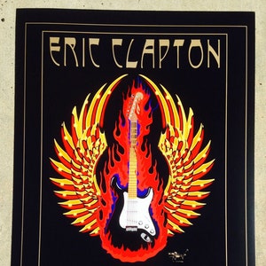 Póster del concierto original de la gira estadounidense de Eric Clapton de 2010, de Stanley Mouse, edición numerada