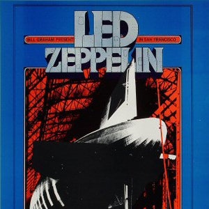 Póster original del concierto de Led Zepplin de Bill Graham Winterland de 1969 por Randy Tuten > SEGUNDA IMPRESIÓN