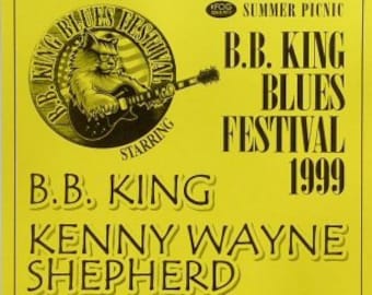 B.B. King Blues Festival 1999 Original Concert Poster, Kenny Wayne Shepherd, Taj Mahal