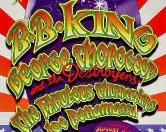 2002 BB King George Thorogood The Fabulous Thunderbirds Joe Bonamassa House of Blues Original Concert Poster by Randy Tuten