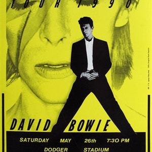 David Bowie 1990 Original Concert Poster, Dodger Stadium Exclusive