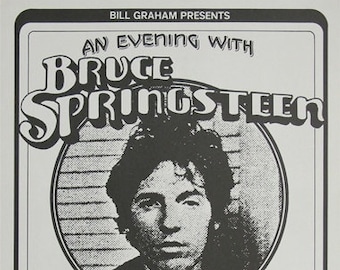 Bruce Springsteen  Winterland Original Concert Poster Dec. 1978  Signed by Randy Tuten